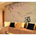 Peach blossom and Bicycle Wall Sticker